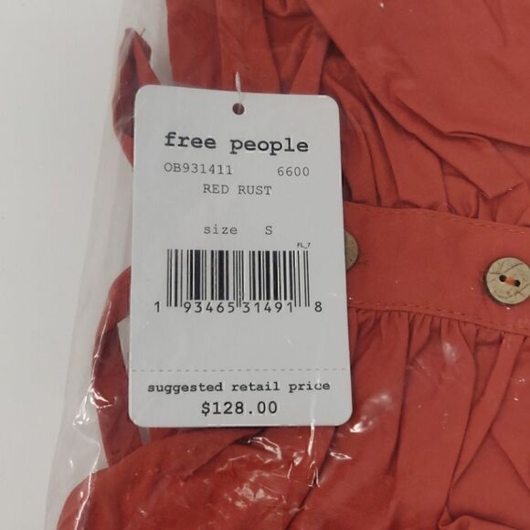 NEW Free People Hold On Mini Dress Red Rust Small - Picture 8 of 8